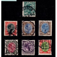 Christian X - Danmark Bogtryk - Frimærke - Lot med forskellige mærker - Stemplet.